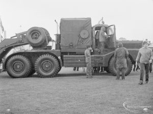 Dagenham Town Show 1972 at Central Park, Dagenham, showing military vehicle [possibly tank carrier], 1972