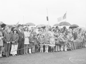 Dagenham Town Show 1972 at Central Park, Dagenham, showing crowd lining entrance to arena, 1972