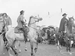 Dagenham Town Show 1972 at Central Park, Dagenham, showing two prizewinning riders entering arena, 1972