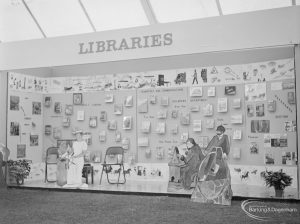 Dagenham Town Show 1972 at Central Park, Dagenham, showing Civic Marquee with Libraries display, 1972