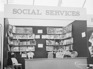 Dagenham Town Show 1972 at Central Park, Dagenham, showing Civic Marquee with Social Services static display, 1972