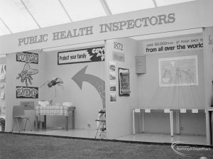 Dagenham Town Show 1972 at Central Park, Dagenham, showing Civic Marquee with Public Health Inspectors display, 1972