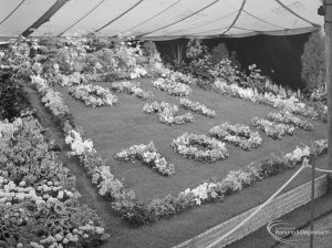 Dagenham Town Show 1972 at Central Park, Dagenham, showing ‘DTS 21 Today’ garden display in raised flowers [celebrating twenty-one Dagenham Town Shows], 1972