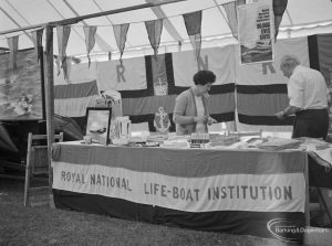 Dagenham Town Show 1972 at Central Park, Dagenham, showing Royal National Lifeboat Institution stand, 1972