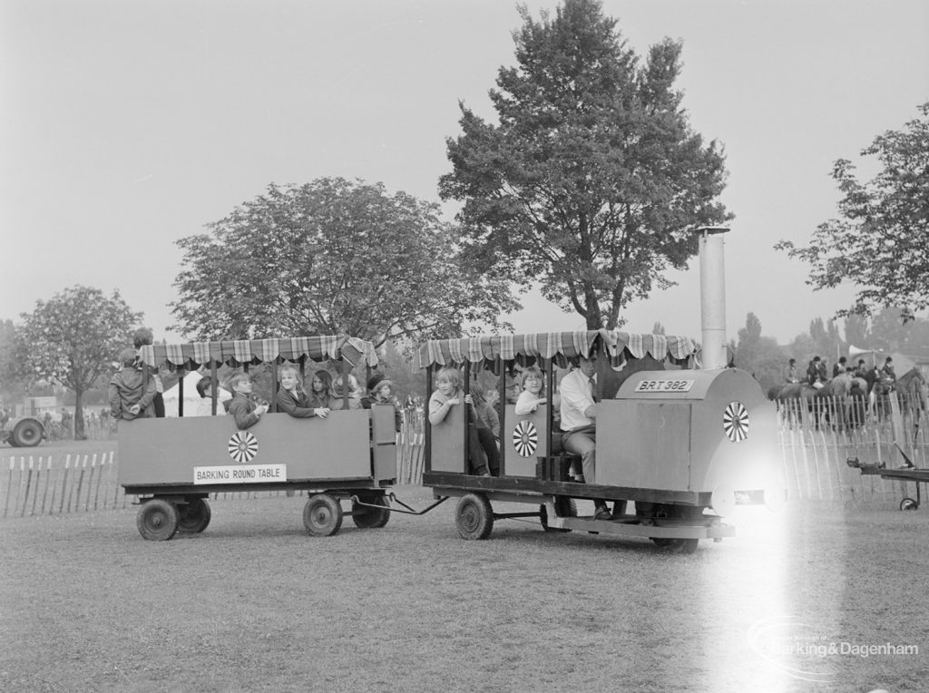 Dagenham Town Show 1972 at Central Park, Dagenham, showing miniature train ride, 1972