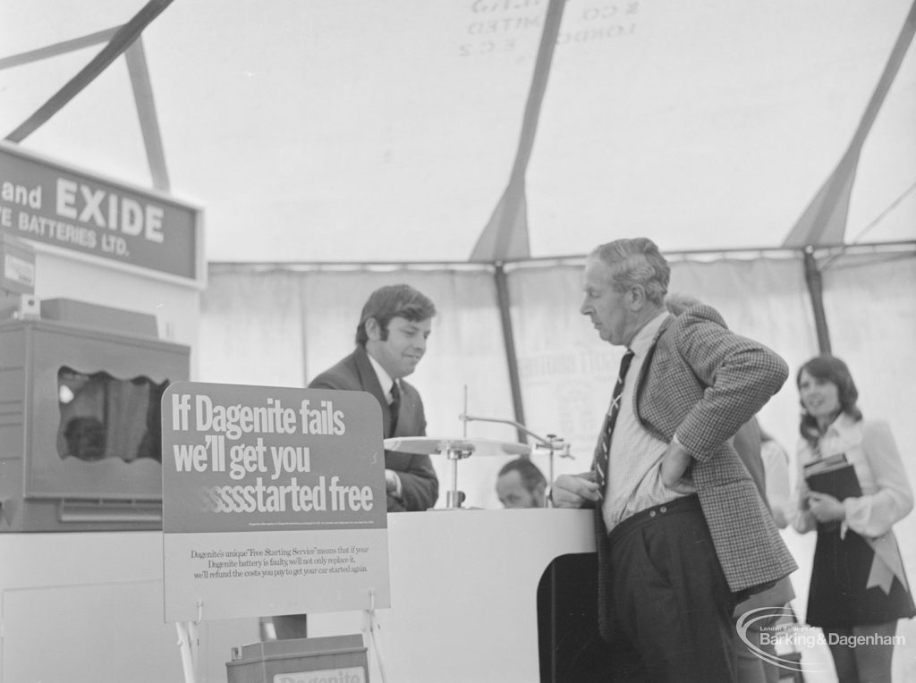 Dagenham Town Show 1972 at Central Park, Dagenham, showing Dagenite stand, 1972