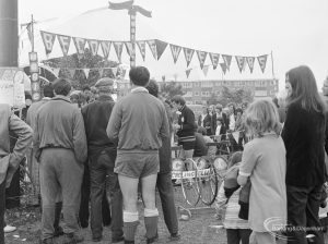 Dagenham Town Show 1972 at Central Park, Dagenham, showing spectators watching Becontree Wheelers display, 1972