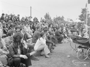 Dagenham Town Show 1972 at Central Park, Dagenham, showing side view of spectators in arena, 1972
