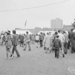 Dagenham Town Show 1972 at Central Park, Dagenham, showing visitors approaching fairground, 1972