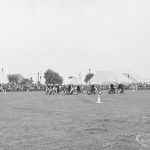 Dagenham Town Show 1972 at Central Park, Dagenham, showing display by Police Motorcyclists in arena [display modified because of wet conditions], 1972