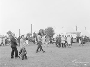 Dagenham Town Show 1972 at Central Park, Dagenham, showing visitors strolling in grounds, 1972