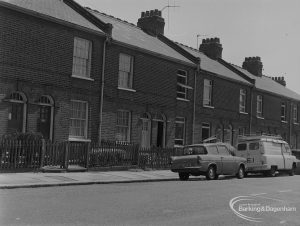 Old Barking, showing King Edward’s Road, east side looking east to central area, 1973