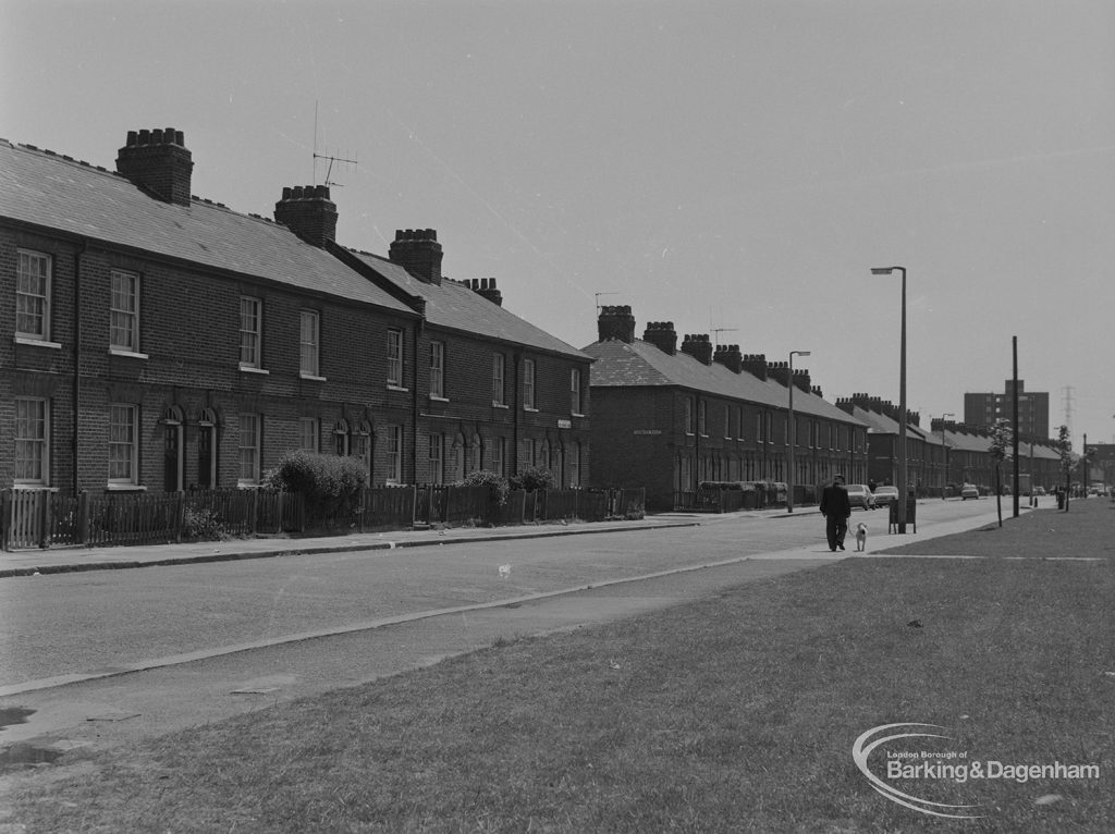 Old Barking, showing King Edward’s Road, centre to south-east end, east side looking south-east, 1973