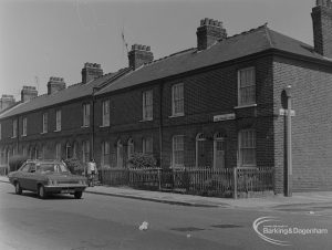 Old Barking, showing King Edward’s Road, junction with Howard Road, looking north, 1973