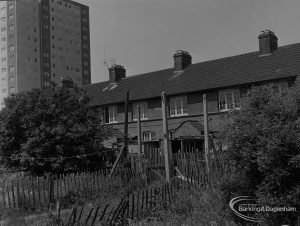 Old Barking, showing gardens looking north-west across from Howard Road to Morley Road, 1973