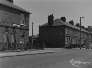 Old Barking, showing junction of King Edward’s Road with Keith Road, looking south-east, 1973