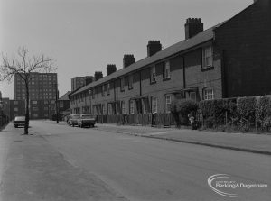 Old Barking, showing Boundary Road, north side from Greatfields Road, 1973