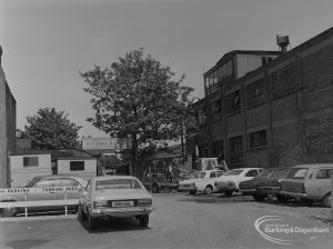 Old Barking, showing Glenny Road, motor repair yard on south-west side, 1973