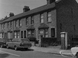 Old Barking, showing Glenny Road, north side adjoining 10 Glenny Road, east end, 1973