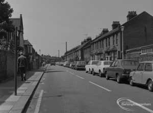 Old Barking, showing Glenny Road, showing general view, mainly of north side, from east end, 1973