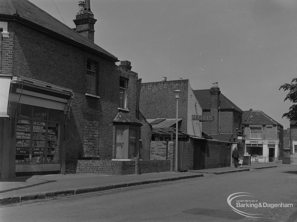 Old Barking, showing Bamford Road, west side junction with Glenny Road, 1973