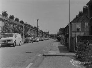 Old Barking, showing Glenny Road, general view from near Bamford Road junction, 1973