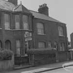 Old Barking, showing Glenny Road, group of old houses on south-west side near east end, with one for sale, 1973