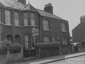 Old Barking, showing Glenny Road, group of old houses on south-west side near east end, with one for sale, 1973