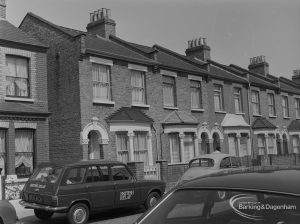 Old Barking showing Fanshawe Avenue, houses on north-east side, centre, 1973