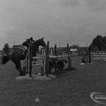 Dagenham Town Show 1973 at Central Park, Dagenham, showing Horse Trials with horse refusing at poles, 1973