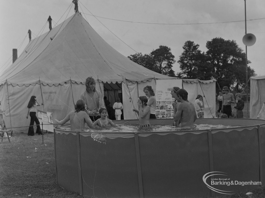 Dagenham Town Show 1973 at Central Park, Dagenham, showing Dagenham Swimming Club practice pool, 1973