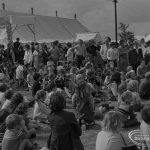 Dagenham Town Show 1973 at Central Park, Dagenham, showing audience watching Punch and Judy show, 1973