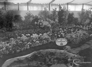 Dagenham Town Show 1973 at Central Park, Dagenham, showing London Borough of Redbridge Parks department display with pond, 1973