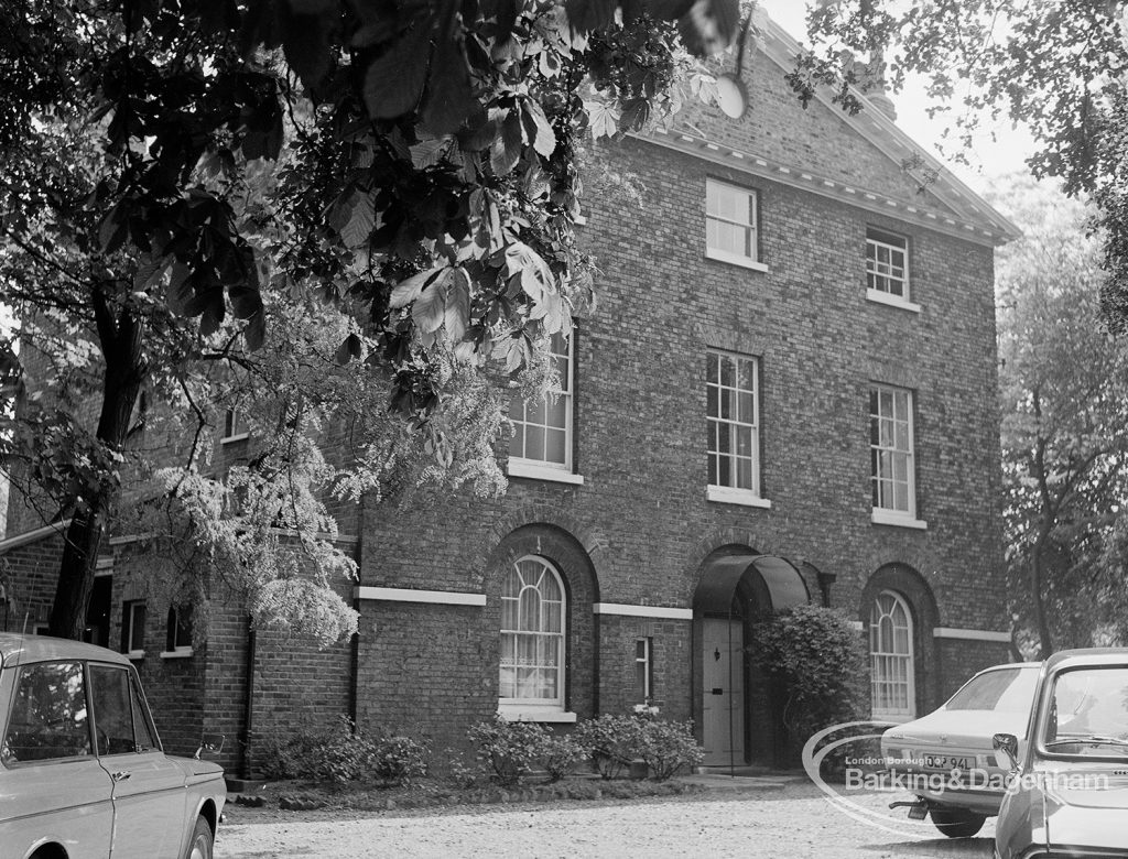 Barking Vicarage, showing front elevation from west, 1974
