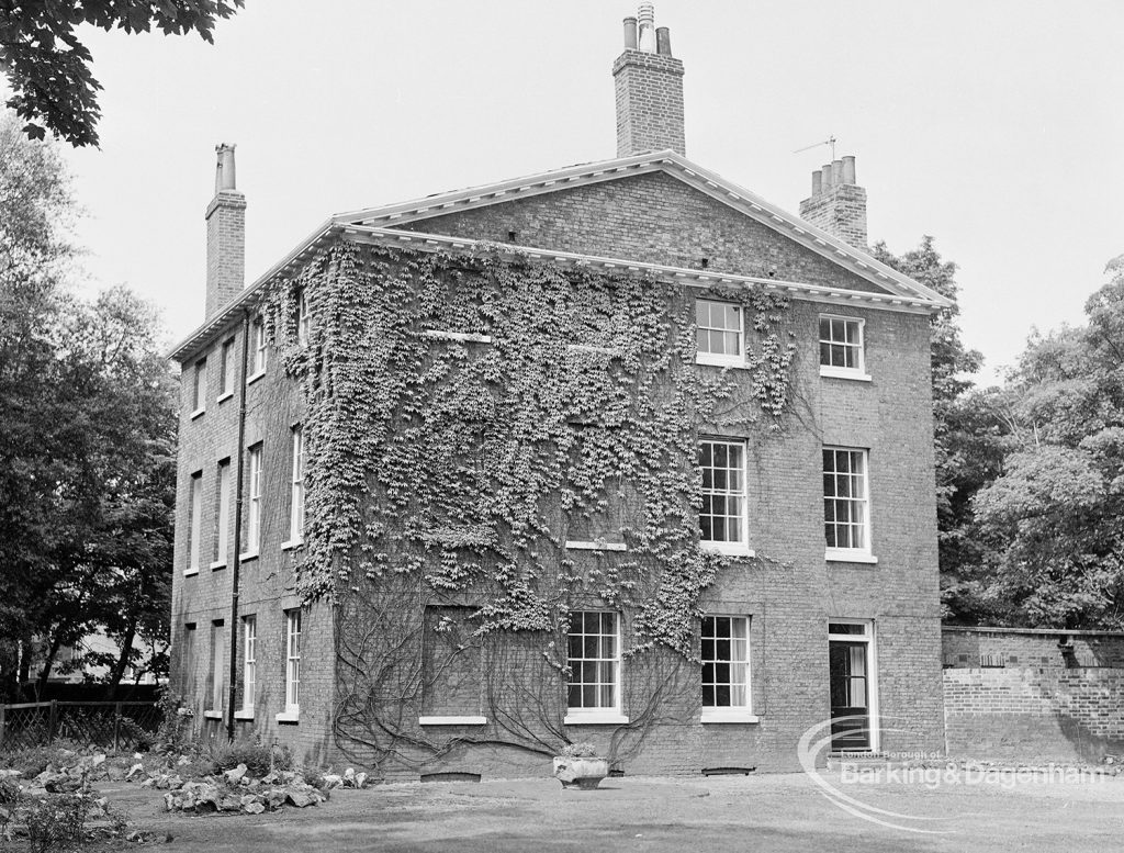 Barking Vicarage, showing external view of rear and east side, 1974