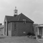St Peter’s Church, Warrington Road, Dagenham and Vicarage from east, 1974