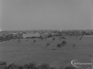 Becontree Heath, showing view from roof of Civic Centre, Dagenham towards Romford, 1974