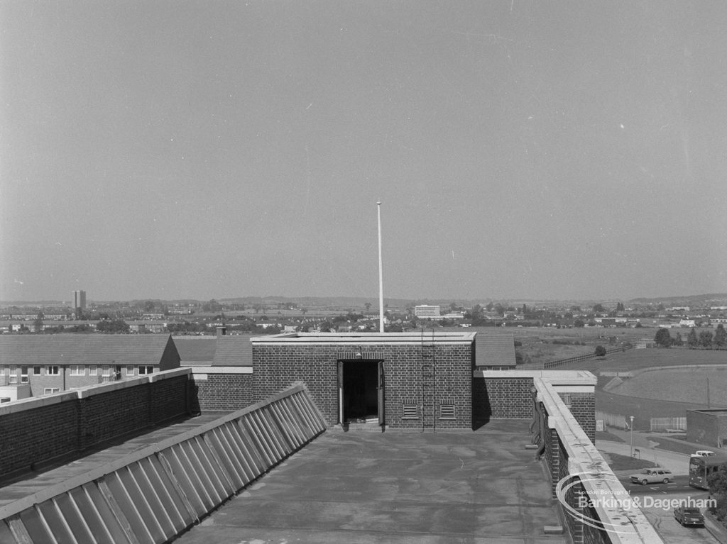 Becontree Heath, showing view from roof of Civic Centre, Dagenham [possibly towards north], 1974