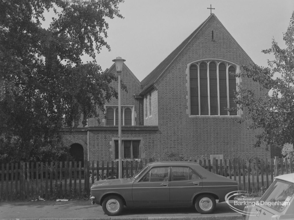 St Elizabeth’s Church, Hewett Road, Dagenham from south-east, 1974