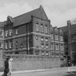 Gascoigne School, Gascoigne Road, Barking, from south-east (corner of road), 1976