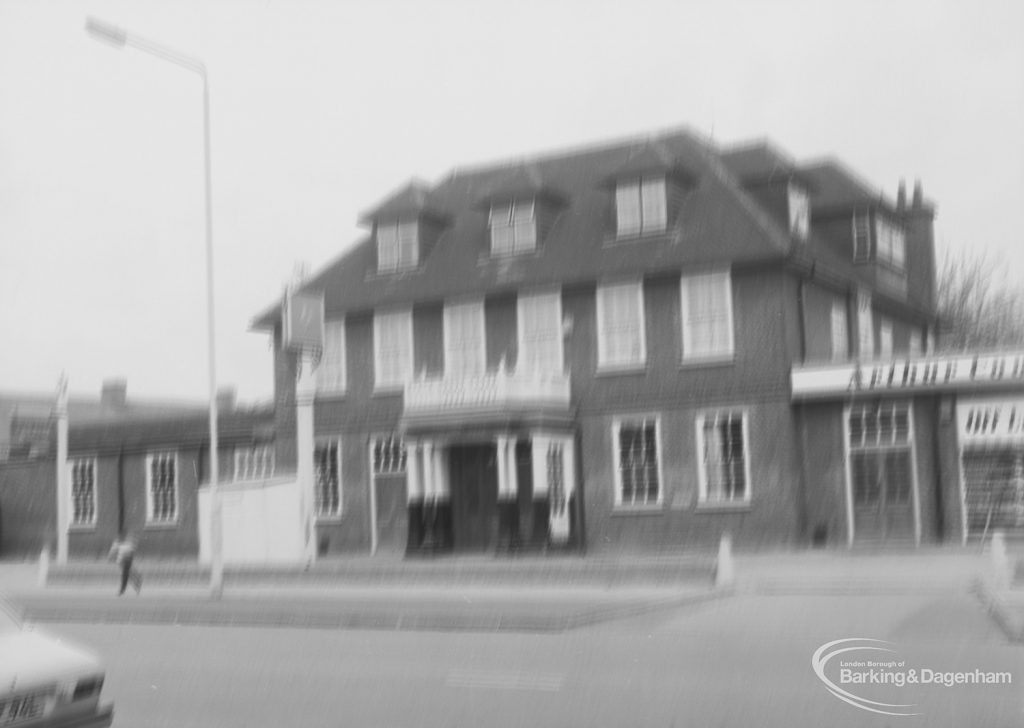 Photographic negative [faulty] of the Cherry Tree Public House, Wood Lane, Dagenham, 1976