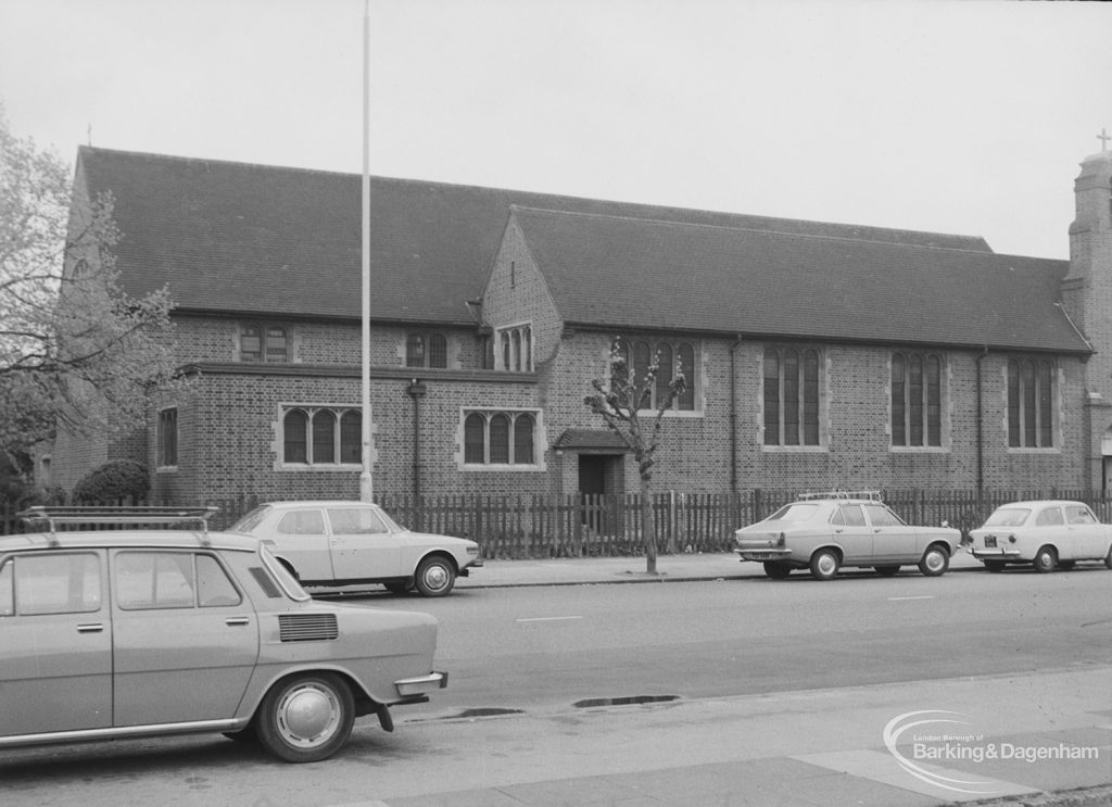 St Elizabeth’s Church, Wood Lane, Dagenham, from north-east, 1976