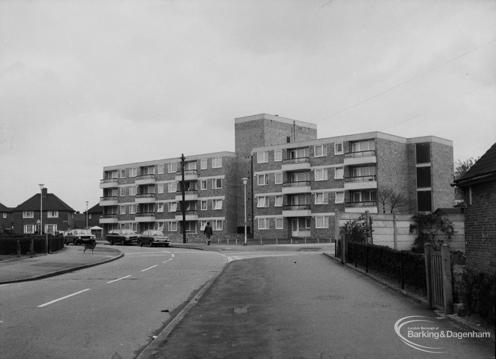Housing for elderly people, showing new flats in Ford Road, Dagenham, 1976