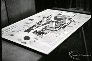 A model showing the redevelopment of Becontree Heath taken for the Architect’s Department, 1965