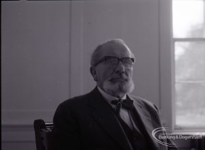 Dagenham Borough Librarian John Gerald O’Leary in study, 2 February 1965