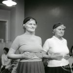 Public health and elderly people’s welfare, showing two women exercising at Oxlow Lane Clinic, Dagenham, 4 February 1965