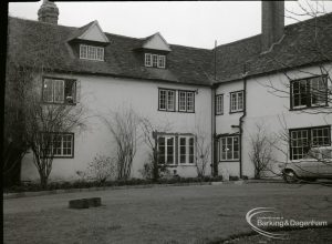 Exterior of Valence House, Dagenham, showing non-matching window in old kitchen, 5 February 1965
