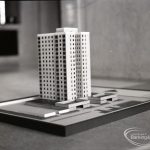 A model of a Tower Block in Church Elm Lane, Dagenham, taken for the Architect’s Department, 9 February 1965