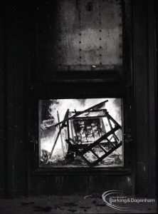 Dagenham Council salvage, showing new incinerator with fire blazing, 9 February 1965