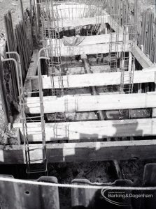 Dagenham Council Sewage banks reconstruction, showing detail of trench, 1965
